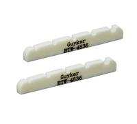 Guyker 5 String Flat Bottom Pre-Slotted Bone Nuts Replacement Parts Accessories for PB JB Precision Bass Jazz Bass Set of 2, 45x3.5x6mm BTW-4536