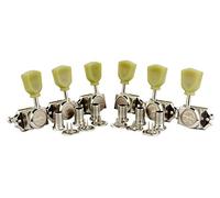 Guyker 6Pcs Guitar Locking String Tuning Pegs (3R + 3L) - 1:15 Vintage Deluxe Style Tuners Key Machine Heads Set with Keystone Knobs Replacement for Les Paul Style Electric, Folk or Acoustic Guitars