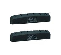 Guyker Acoustic Guitar Bone Nut - 6 String Black Flat Bottom Pre-Slotted Bone Nuts Replacement Parts Accessories for Acoustic Folk Guitar, 43x5x9mm Pack of 2 ATB4359