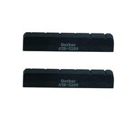 Guyker Acoustic Guitar Bone Nut - 6 String Black Flat Bottom Pre-Slotted Bone Nuts Replacement Parts Accessories for Acoustic Folk Guitar 2 Piece, 52x6x9mm ATB-5269