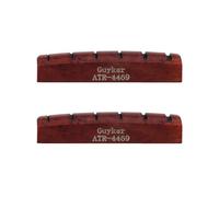 Guyker Acoustic Guitar Bone Nut - 6 String Red Flat Bottom Pre-Slotted Bone Nuts Replacement Parts Accessories for Acoustic Folk Guitar 2 Piece, 44x6x9mm ATR-4469