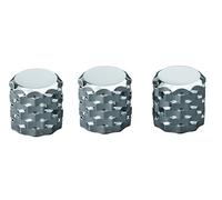 Guyker Aluminum Alloy Guitar Control Knobs Dia. 6.3mm Shaft Pots, 3PCS Dome Speed Tone Volume Switch Potentiometer Knob Replacement for Electric Guitar or Precision Bass, CKB029 Chrome