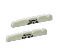 Guyker Bass Guitar Bone Nut - 4 String Flat Bottom Pre-Slotted Bone Nuts Replacement Parts Accessories for PB JB Precision Bass Jazz Bass Set of 2, 43x3.5x6mm BTW-4336