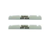 Guyker Bass Guitar Bone Nut - 4 String Flat Bottom Pre-Slotted Bone Nuts Replacement Parts Accessories for PB JB Precision Bass Jazz Bass Set of 2 White, 42x3.5x6mm BTW-4236