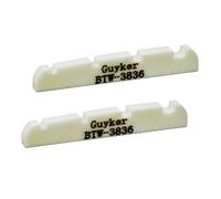 Guyker Bass Guitar Bone Nut - 4 String Flat Bottom Pre-Slotted Bone Nuts Replacement Parts Accessories for PB JB Precision Bass Jazz Bass Set of 2 White, 38x3.5x6mm BTW-3836