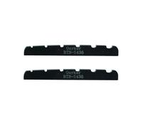 Guyker Bass Guitar Bone Nut - 6 String Flat Bottom Pre-Slotted Bone Nuts Replacement Parts Accessories for PB JB Precision Bass Jazz Bass Set of 2 Balck, 54x3.5x6mm BTB-5436