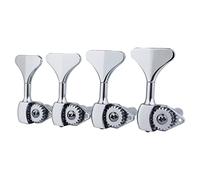 Guyker Bass Machine Head (4 for Right) - 1:20 Ratio Open Gear Tuners Tuning Key Pegs Replacement for Electric Jazz Guitar Bass or Precision Instruments - Chrome