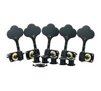 Guyker Bass Tuners (3R + 2L) - 1:22 Ratio Gear Open Frame Bass Drop Locking Machine Head Tuning Key Pegs Replacement for Electric Jazz Guitar Bass or Precision Instruments, BB100 Black