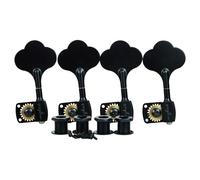 Guyker Bass Tuners (4 for Left) - 1:22 Ratio Gear Open Frame Bass Drop Locking Machine Head Tuning Key Pegs Replacement for Electric Jazz Guitar Bass or Precision Instruments, BB100 Black