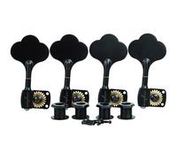 Guyker Bass Tuners (4 for Right) - 1:22 Ratio Gear Open Frame Bass Drop Locking Machine Head Tuning Key Pegs Replacement for Electric Jazz Guitar Bass or Precision Instruments, BB100 Black