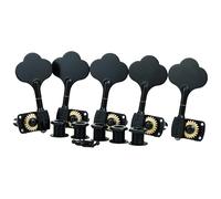 Guyker Bass Tuners (4R + 1L) - 1:22 Ratio Gear Open Frame Bass Drop Locking Machine Head Tuning Key Pegs Replacement for Electric Jazz Guitar Bass or Precision Instruments, BB100 Black