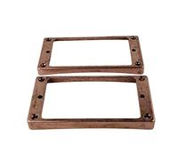 Guyker Curved Bottom Metal Humbucker Pickup Mounting Ring Set - Bridge and Neck Pickups Cover Frame Replacement Compatible with Les Paul LP Style Electric Guitar(2PCS, bronze)