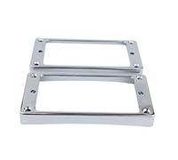 Guyker Curved Bottom Metal Humbucker Pickup Mounting Ring Set - Bridge and Neck Pickups Cover Frame Replacement Compatible with Les Paul LP Style Electric Guitar or Precision Bass(2PCS, Chrome)