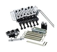 Guyker Double Rocking Tremolo Bridge, 6 String Electric Guitar Spring Stabilizer Device Vibrato System Tailpiece Saddle Complete Install Kit Replacement(GKS1000 Chrome, 42mm String Lock Length)