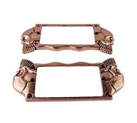 Guyker Flat Metal Humbucker Pickup Mounting Ring Set - Bridge Neck Pickups Cover Frame Replacement Part for Electric Guitar or Precision Bass(2PCS, Antique Bronze)