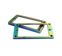 Guyker Flat Metal Humbucker Pickup Mounting Ring Set - Bridge Neck Pickups Cover Frame Replacement Part for Electric Guitar or Precision Bass(2PCS, Chameleon Rainbow)