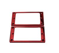 Guyker Flat Metal Humbucker Pickup Mounting Ring Set - Bridge Neck Pickups Cover Frame Replacement Part for Electric Guitar or Precision Bass(2PCS, Rose Red)