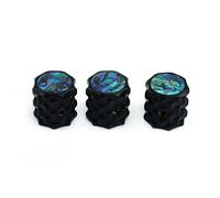 Guyker Guitar Bass Potentiometer Control Knobs with 6mm Dia. Shaft Pots - 3PCS Brass Dome Speed Tone Volume Switch Knob with Abalone Top Replacement Part, CKB028 Black