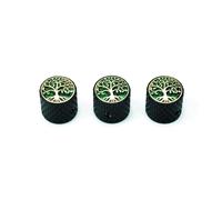 Guyker Guitar Bass Potentiometer Control Knobs with 6mm Dia. Shaft Pots - 3PCS Zinc Alloy Dome Speed Tone Volume Switch Knob with Tree Of Life Surface for Electric Guitar Bass, CKB026 Black, Gold Top
