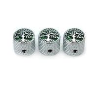 Guyker Guitar Bass Potentiometer Control Knobs with 6mm Dia. Shaft Pots - 3PCS Zinc Alloy Dome Speed Tone Volume Switch Knob with Tree Of Life Surface for Electric Guitar Bass, CKB026 Chrome