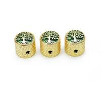 Guyker Guitar Bass Potentiometer Control Knobs with 6mm Dia. Shaft Pots - 3PCS Zinc Alloy Dome Speed Tone Volume Switch Knob with Tree Of Life Surface for Electric Guitar Bass, CKB026 Gold