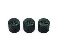 Guyker Guitar Bass Potentiometer Control Knobs with 6mm Dia. Shaft Pots - 3PCS Zinc Alloy Dome Speed Tone Volume Switch Knob for Electric Guitar or Precision Bass, CKB026 Black, Black Top