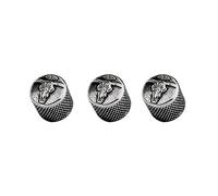 Guyker Guitar Bass Potentiometer Control Knobs with 6mm Dia. Shaft Pots - 3PCS Zinc alloy Speed Tone Volume Knob Replacement for Electric Guitar or Precision Bass, (No.3 Oxhead Top, Antique silver)