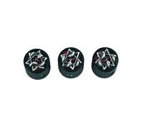 Guyker Guitar Bass Potentiometer Control Knobs with 6mm Dia. Shaft Pots - 3PCS Zinc alloy Speed Tone Volume Knob Replacement Part, (Ancient Silver Red Snake Top, black body)