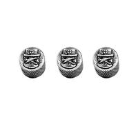 Guyker Guitar Bass Potentiometer Control Knobs with 6mm Dia. Shaft Pots - 3PCS Zinc alloy Speed Tone Volume Knob Replacement for Electric Guitar or Precision Bass, (No.7 Pattern Top, Antique silver)