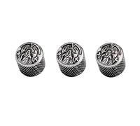 Guyker Guitar Bass Potentiometer Control Knobs with 6mm Dia. Shaft Pots - 3PCS Zinc alloy Speed Tone Volume Knob Replacement for Electric Guitar or Precision Bass, (No.1 Guardsman Top, Antique silver)