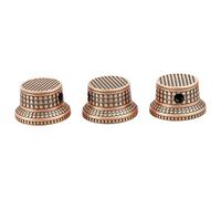 Guyker Guitar Bell Potentiometer Control Knobs Dia. 6mm Shaft Pots, 3PCS Brass Top Hat Speed Tone Volume Switch Cap Set Replacement Part for Electric Guitar or Precision Bass (NKB-008, Bronze)