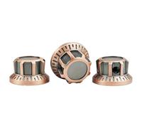 Guyker Guitar Bell Potentiometer Control Knobs Dia. 6mm Shaft Pots, 3PCS Brass Top Hat Speed Tone Volume Switch Cap Set Replacement Part for Electric Guitar or Precision Bass (NKB-007, Bronze)