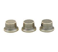 Guyker Guitar Bell Potentiometer Control Knobs Dia. 6mm Shaft Pots, 3PCS Brass Top Hat Speed Tone Volume Switch Cap Set Replacement Part for Electric Guitar or Precision Bass (NKB-008, Old Brass)