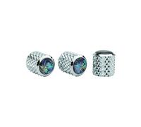 Guyker Guitar Control Knobs Dia. 6.3mm Shaft Pots, 3PCS Abalone Shell Aluminium Alloy Speed Tone Volume Switch Potentiometer Knob Replacement for Electric Guitar or Precision Bass, CKB029-C Chrome