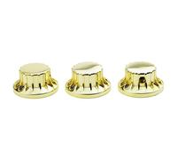 Guyker Guitar Potentiometer Control Knobs Dia. 6mm Shaft Pots, 3PCS Brass Bell Top Hat Speed Tone Volume Switch Cap Replacement Part for Electric Guitar or Precision Bass (NKB-005, Gold)
