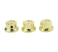 Guyker Guitar Potentiometer Control Knobs Dia. 6mm Shaft Pots, 3PCS Brass Bell Top Hat Speed Tone Volume Switch Cap Replacement Part for Electric Guitar or Precision Bass (NKB-004, Gold)