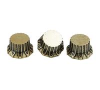 Guyker Guitar Potentiometer Control Knobs Dia. 6mm Shaft Pots, 3PCS Brass Bell Top Hat Speed Tone Volume Switch Cap Replacement Part for Electric Guitar or Precision Bass (NKB-002, Old Brass)