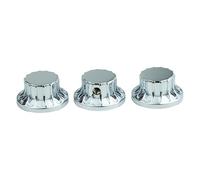 Guyker Guitar Potentiometer Control Knobs Dia. 6mm Shaft Pots, 3PCS Brass Bell Top Hat Speed Tone Volume Switch Cap Replacement Part for Electric Guitar or Precision Bass (NKB-005, Chrome)