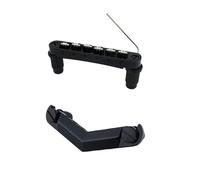 Guyker Guitar Stop Bar Tailpiece GK21 with Anchors and Studs + GM005 Tune-O-Matic Roller Saddle Guitar Bridge Compatible with Les Paul LP SG Electric Guitar (Black)