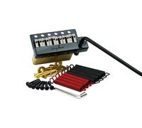 Guyker Guitar Tremolo Bridge String Spacing 10.5MM with Brass Roller Saddle and Brass Block & Spring and Claw, Pop-In Vibrato Bar, Complete Install Kit, GG1009AB-T Black