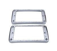 Guyker - Humbucker Pickup Mounting Rings Set Metal Curved Bottom - Replacement Frame Compatible with Les Paul LP Style Electric Guitar or Precision Bass (PR006 2)
