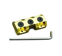 Guyker Locking Clamp for Guitar, Behind the Nut, with Screws, Pure Brass Headless Guitar Bridge String Lock CNC Machined 6 String Electric Guitar Replacement Part, XS001 Gold