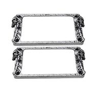 Guyker Metal Flat Humbucker Cover, Pickup Mounting Ring Set - Bridge Neck Pickups Frame Replacement Part for Electric Guitar or Precision Bass(2PCS, PR007 Antique Silver)