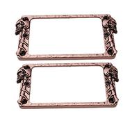 Guyker Metal Flat Humbucker Cover, Pickup Mounting Ring Set - Bridge Neck Pickups Frame Replacement Part for Electric Guitar or Precision Bass(2PCS, PR007 Antique Bronze)