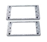 Guyker Metal Flat Humbucker Cover, Pickup Mounting Ring Set - Bridge Neck Pickups Frame Replacement Part for Electric Guitar or Precision Bass(2PCS, PR008 Chrome)