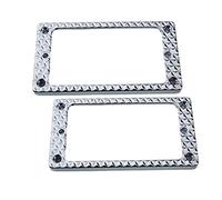 Guyker Metal Flat Humbucker Cover, Pickup Mounting Ring Set - Bridge Neck Pickups Frame Replacement Part for Electric Guitar or Precision Bass(2PCS, PR009 Chrome)