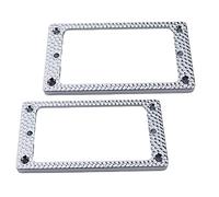 Guyker Metal Flat Humbucker Cover, Pickup Mounting Ring Set - Bridge Neck Pickups Frame Replacement Part for Electric Guitar or Precision Bass(2PCS, PR004 Chrome)