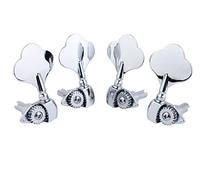 Guyker Open Frame Electric Bass Machine Head (2R + 2L) - 1:20 Ratio Gear Tuners Tuning Key Pegs - chrome