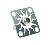 Guyker Square Curved Metal Jack Plate GJ011 with Mono Output Jack Socket Replacement Part for Electric Guitar Bass (Black+Chrome)