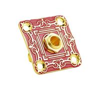 Guyker Square Curved Metal Jack Plate GJ012 with Mono Output Jack Socket Replacement Part for Electric Guitar Bass (Red+Gold)